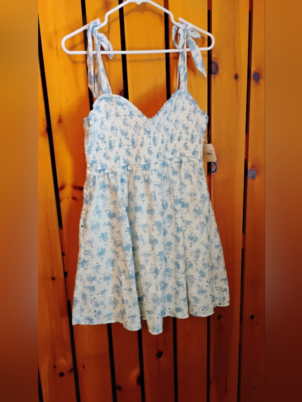 Blue Floral Tie-Shoulder Sundress